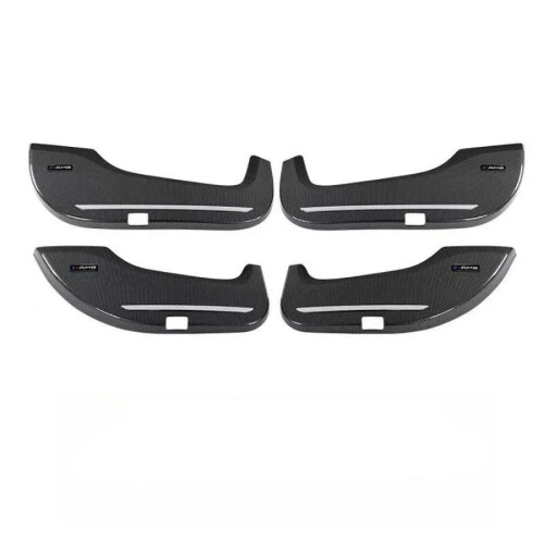 Benz A/C/S Class & GLC/GLA/GLB/GLE/GLS Carbon Fiber Pattern Door Kick Pads - 4pcs Full Coverage Protector