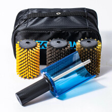 XCman Ski Roto Brush Kit with Controller Handle & 3 Brush Set: Nylon, Horsehair, Brass, and Cork