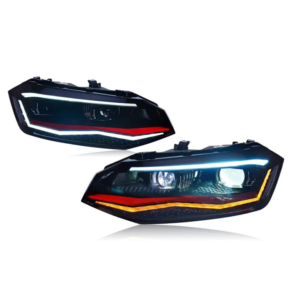 Volkswagen Vw Polo 2019-2022 Led Projector Headlights With Drl & Sequential Turn Signal 313031888876