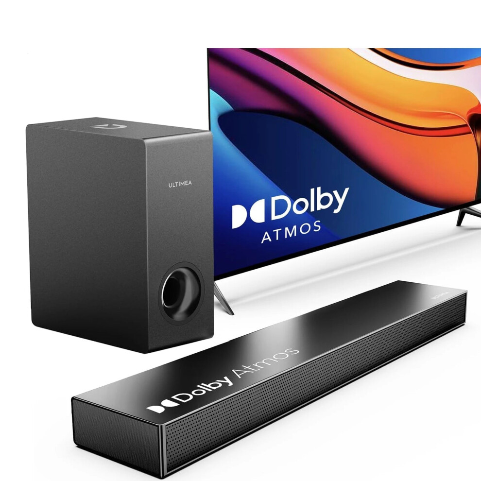 Ultimea 190W 2.1 Soundbar With Dolby Atmos 3D Surround, Subwoofer & Bluetooth For Tv Home Theater 744759390431