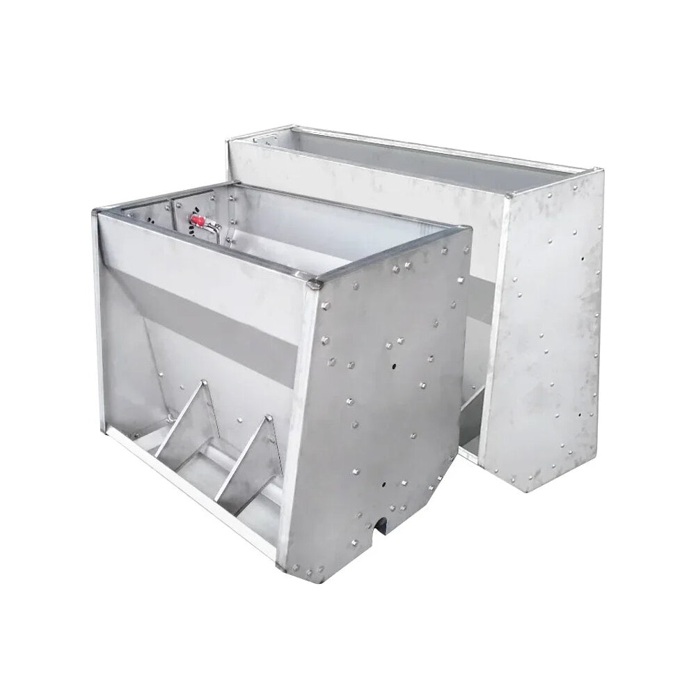 Versatile Stainless Steel Hog Feed Trough - Single & Double Sided Options for Piglets & Fattening Pigs