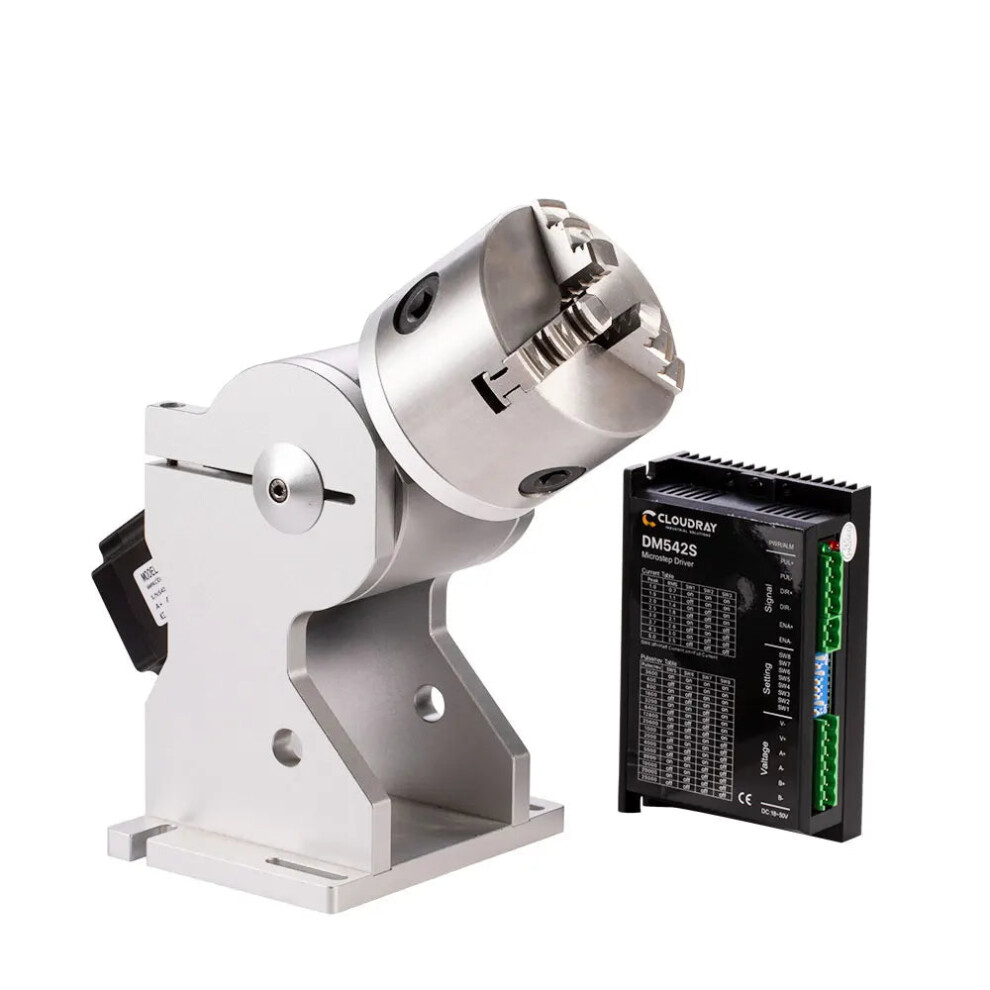 Ultrarayc Rotary Attachment With Three-Chuck Gripper For Laser Marking Machines - Compatible With 69Mm, 80Mm, And 100Mm Worktable Diameters 744759721525