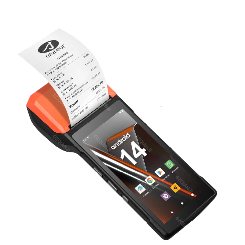 All-In-One Android 14 Handheld Pos Terminal With 1D/2D Barcode Scanner, 4G, Nfc, And Receipt Printer 313035361375