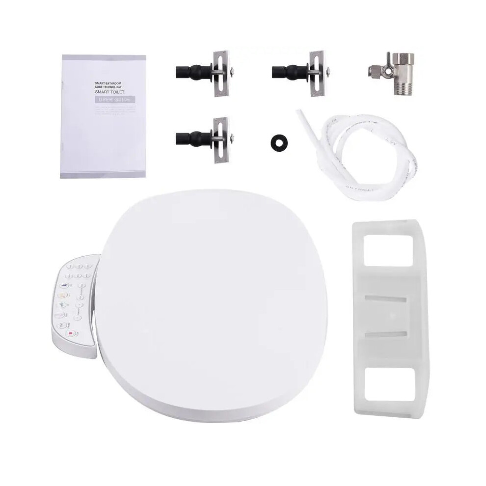 Smart Heated Electric Bidet Toilet Seat With Silent Operation & Elongated Design 744759808745