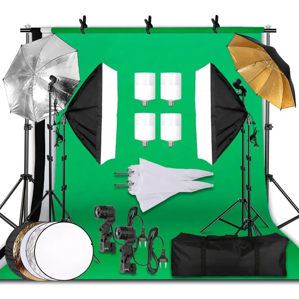 Portable Photography Ing Kit With 2X3m Backdrops, Soft Umbrella, Softbox, And Stand For Studio Shoots Light 711181531855