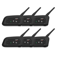6-Pack EJEAS V6 Pro Motorcycle Bluetooth Helmet Intercom - 800m Range, BT5.1, 2-Way Communication for 6 Riders, IP65 Waterproof