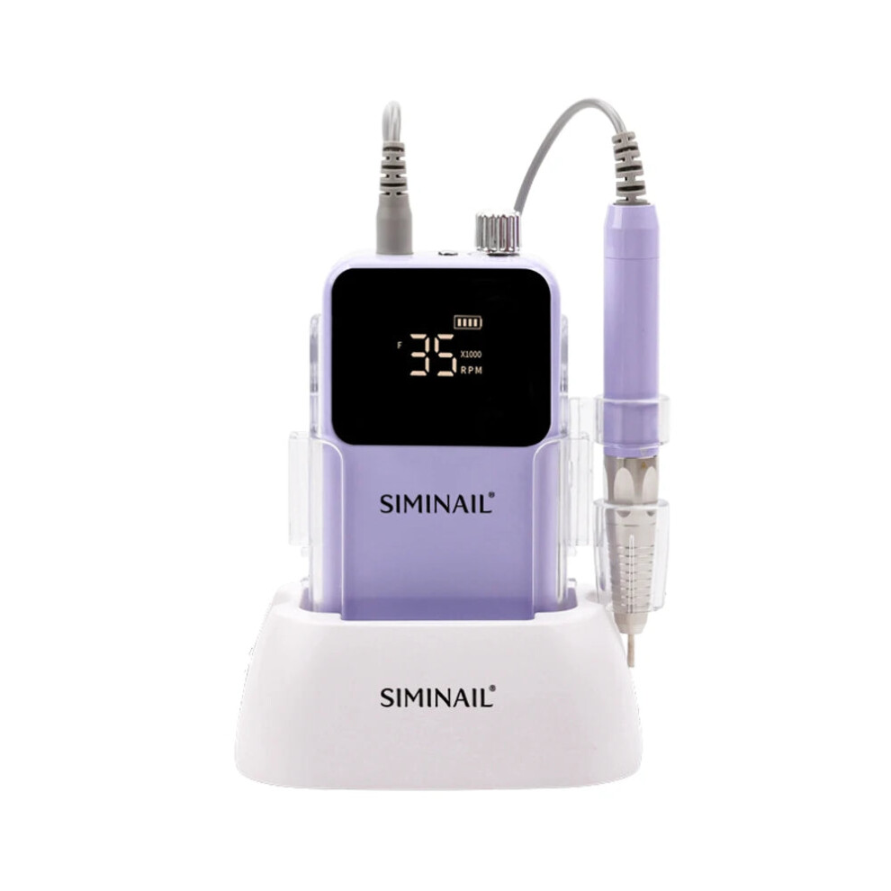 Powerful Siminail 35,000 RPM Brushless Electric Nail Drill Machine - 85W Rechargeable Polisher with Base for Manicure & Pedicure