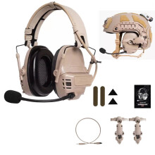 Dual Channel Tactical Headset with Falcon Ears - FCS FMA AMP Noise Reduction Communication Headphones