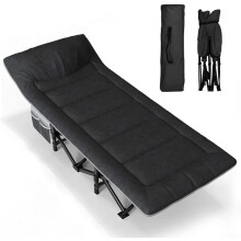 Deluxe Portable Camping Cot for Adults with Cushion & Pillow - Ultimate Comfort Travel Bed with Carry Bag