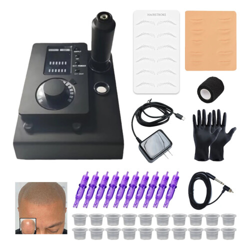 Professional Permanent Makeup Tattoo Machine Pen Kit for Microblading & Scalp Micropigmentation