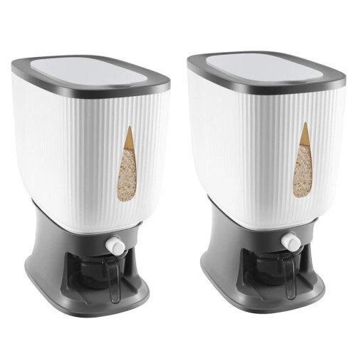 Smart Dual 10kg Automatic Rice Dispenser with Rinsing Cup - Efficient Rice Storage Solution