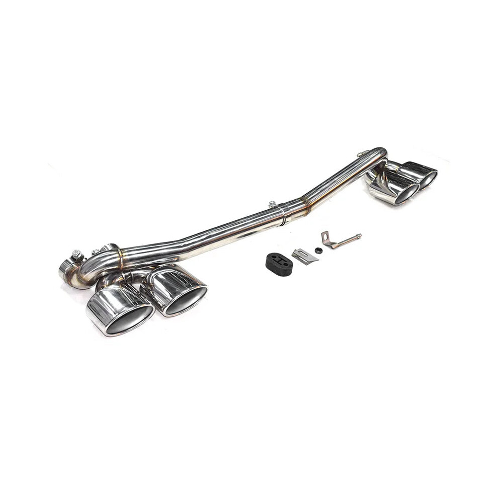 Premium Stainless Steel Quad Outlet Tailpipe Muffler Exhaust System For Mercedes Benz W204 C180/C200/C260 - C63 Style Upgrade 726084460256