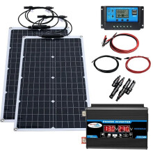 High-Efficiency 4000W Solar Energy System with Dual Voltage Inverter and 12V Battery Charging Controller for Home and Outdoor Use