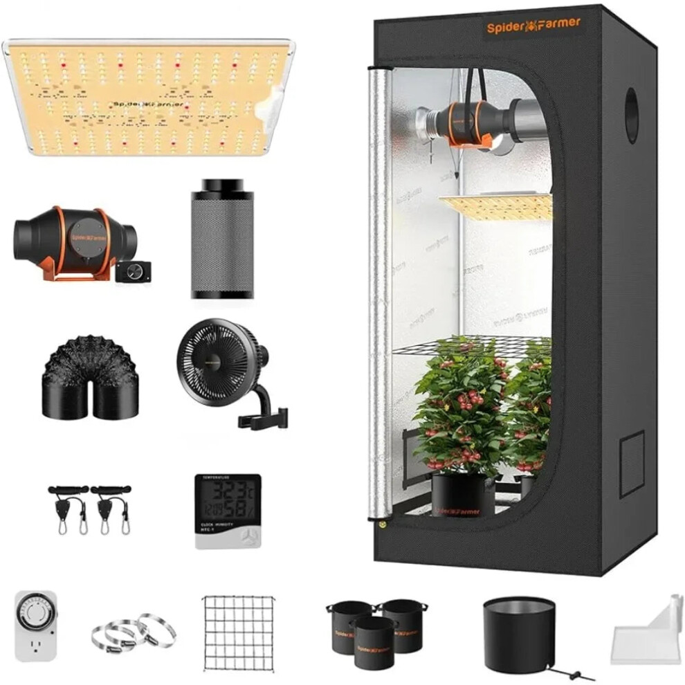 Premium 1680D Mylar Hydroponic Grow Tent With Observation Window & Removable Floor Tray 313040089059