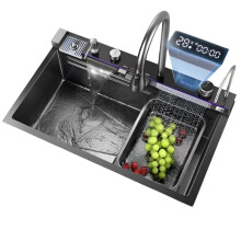 Premium Dual Waterfall Kitchen Sink Faucet with 5-Button Control - Best Price Guaranteed