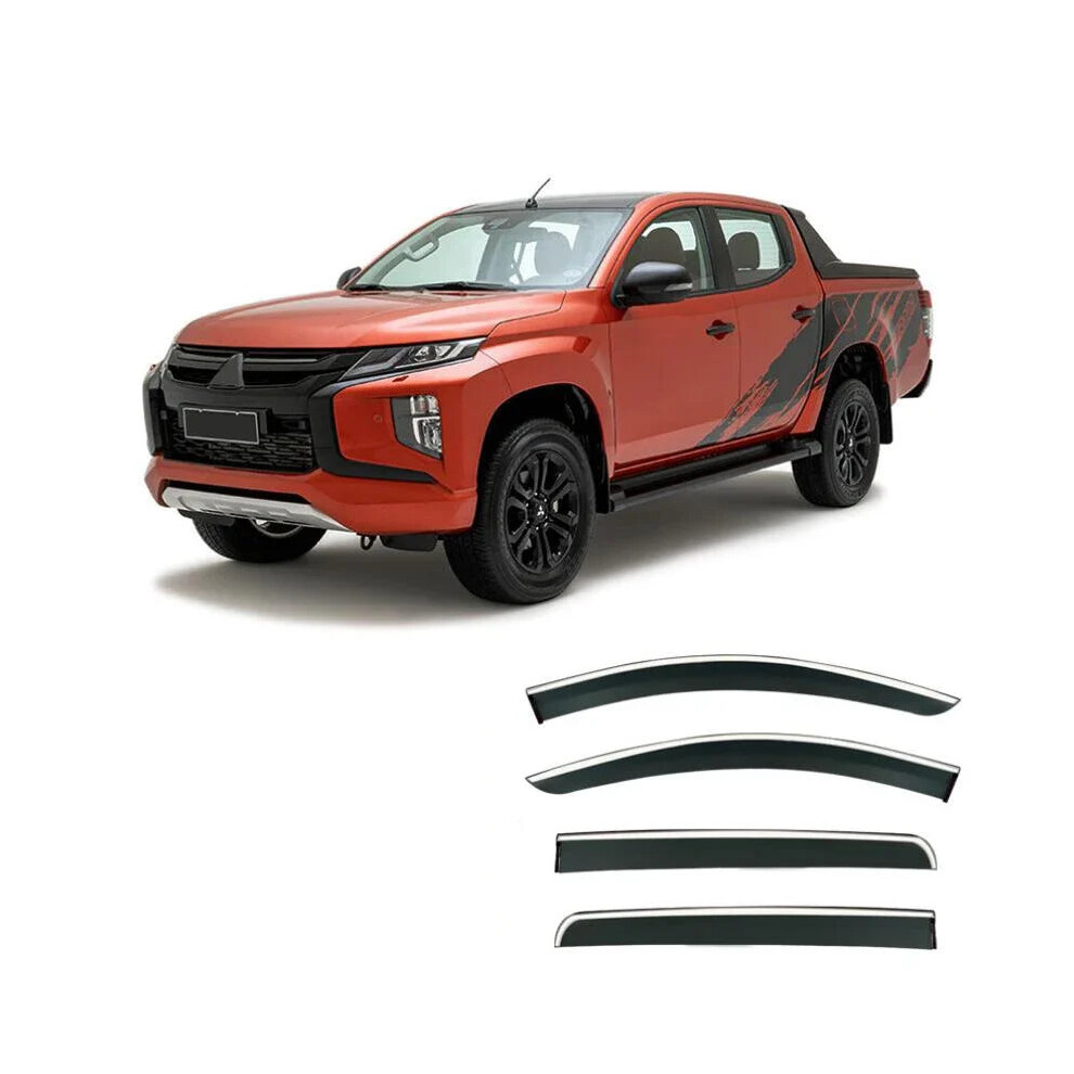 Mitsubishi Strada Side Window Visor Deflectors & Weather Shields (2015-2022) 313097157145