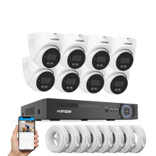 8MP 4K Video Surveillance Kit with AI Face Detection & Audio - 8 Channel CCTV Security Camera System with Dome IP Cameras & PoE NVR