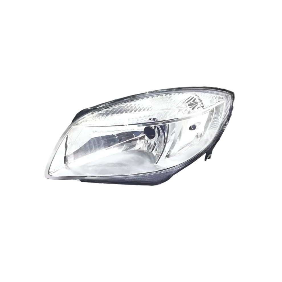 Skoda Fabia Mk2 5J (2007-2010) Auto Side Front Halogen Headlights Assembly With Bumper Warning - Chrome Clear Parts Light 313041634685