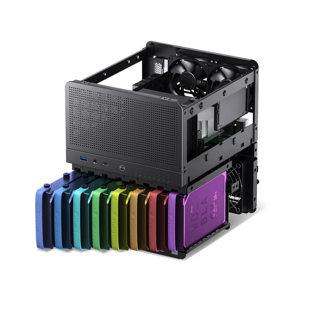 Jonsbo N3 Nas Mini Itx Aluminum Chassis - Supports 8 Hdds, 130Mm Cpu Cooler & 250Mm Gpu With Dual 100Mm Fans 744759743916