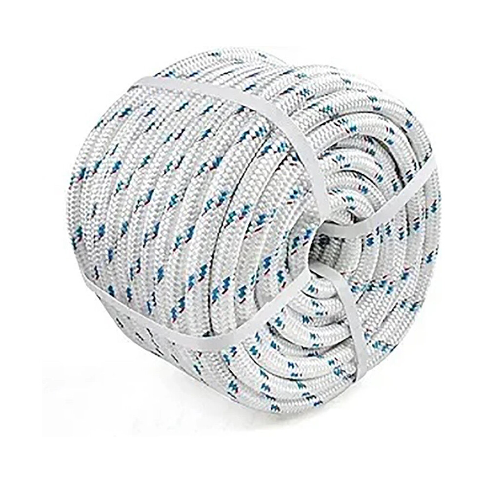 Premium Uhmwpe Halyard Cord For Sailing & Yachting - Durable 10Mm Sailboat Rope, White & Blue Mix, 4800Kg Breaking Strength 7445032616615