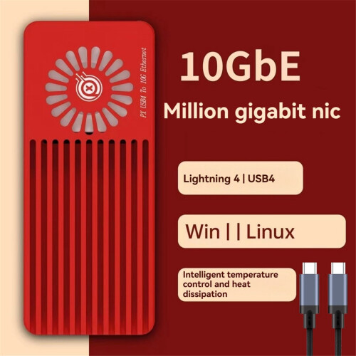 Para placa de rede Thunderbolt 10G PX USB4 para Ethernet 10G 1