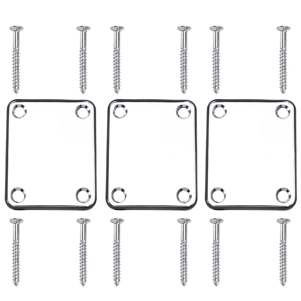 3PCS Steel Rectangle Neck Plate for Guitar-image-OPC-PMGJNZP-NEW