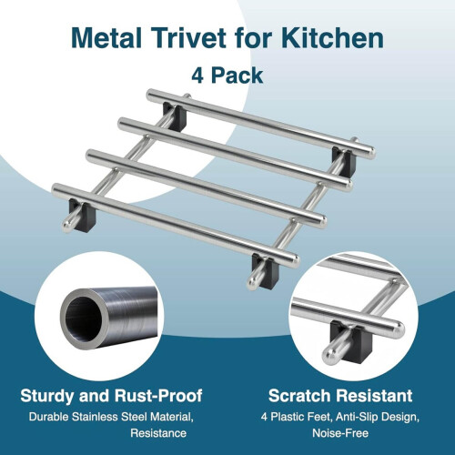 4Pcs Stainless Steel Trivet
Countertop Cooling 1