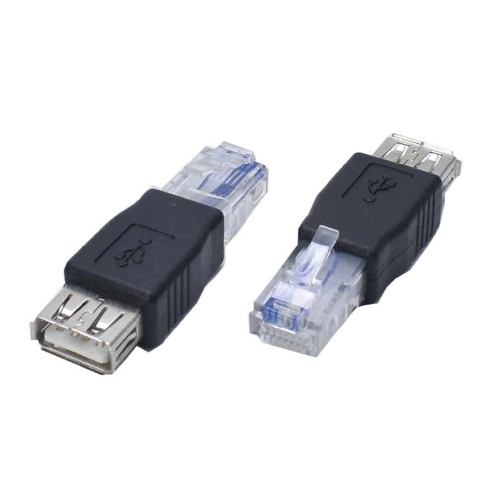 Ethernet To Usb Adapter 2-Pack Rj45 Male To Usb Female Converter For Adsl Modem Routers 9393856654246