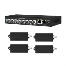 Switch coaxial POE PLUS de 8 portas com uplink 4x10Gbe RJ45, BNC de 100 Mbps