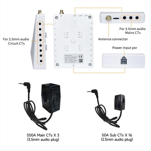 Tuya Wifi 300A 3 Φάσεων 4 Καλωδίων Ενέργειας με Στάθμη Κυκλώματος 50A 2