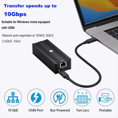 Προσαρμογέας Ethernet USB4 10G μίας θύρας συμβατός με Thunderbolt 3/4 1