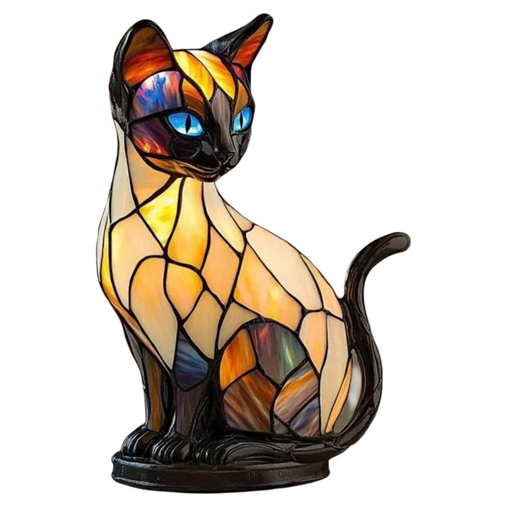 Stained Glass Cat Lamp