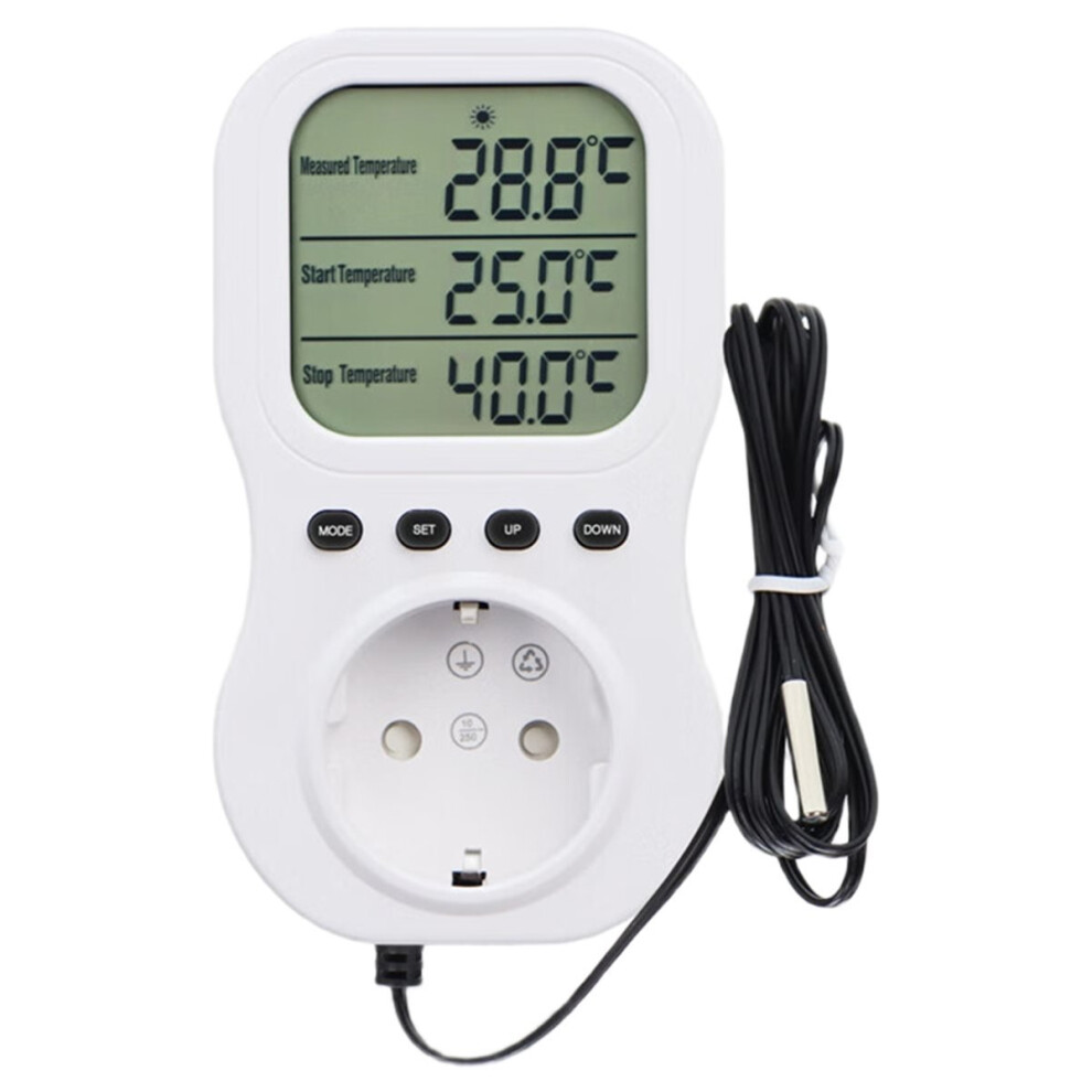 Digital Temperature Display Timer Switch Socket Eu Plug 4712599075456