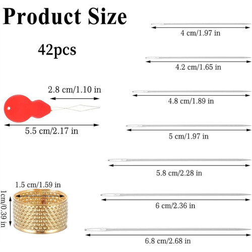 42 PCS Silver Needles Sewing Set 2