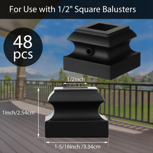 Iron Baluster Shoes 48pcs for 1/2 Inch Square Balusters 2