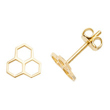 Contemporary 9ct Gold Ladies Stud Earrings - 7mm*7mm