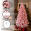 (8FT) Christmas Tree Snow Flock Pink Holiday Home Décor 4