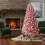 (8FT) Christmas Tree Snow Flock Pink Holiday Home Décor 9