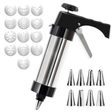 Cookie Press 13-Piece Set DIY Manual Cookie Mold Gun Kit For Biscuit Making And Churros