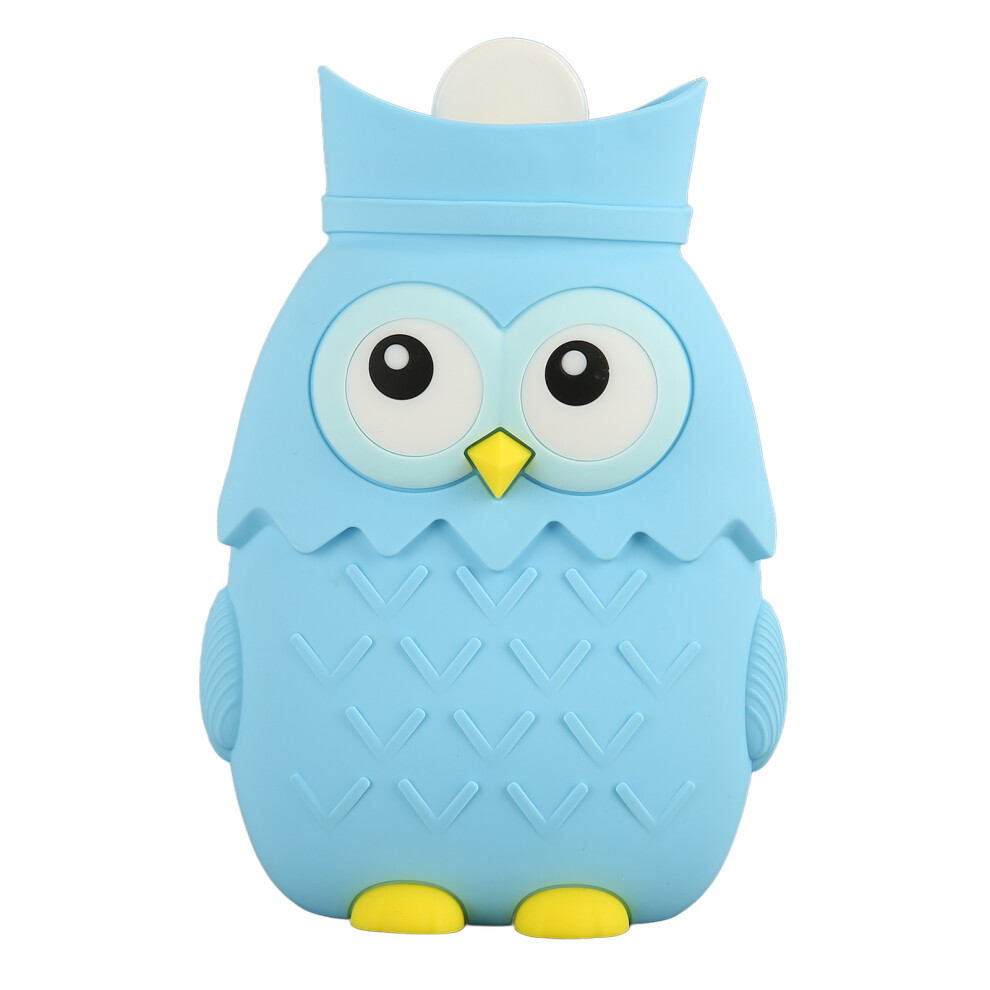 Blue Silicone Owl 400Ml Hot Water Bottle For Microwaves - Design
