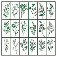 18PCS Plant Stencils Reusable Floral Leaves Drawing Templates For Wood DIY Craft Painting On Furniture Canvas Wall Decor