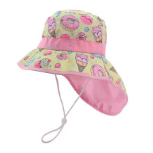 (As show, One size) Child Cartoon Pattern Bucket Hat Kids Beach Shawl Sun Hat Outdoor Play Baby Hat Toddlers Wide Brim Sun Hat for Boy Girlsn
