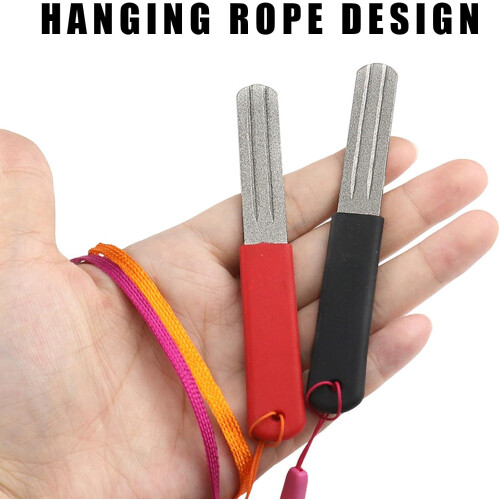 Fish Hook Sharpening Tool Fishing Hook Sharpener Whetstone Grinding Stone File Black 2