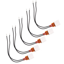 5 Stück 24V Aluminium PTC-Heizeplatte mit schwarzem Kabel, 70C, 25x21x5mm