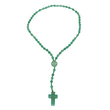 Green Agate Catholic Rosary Beads Necklace for Prayer, Gift & Decor