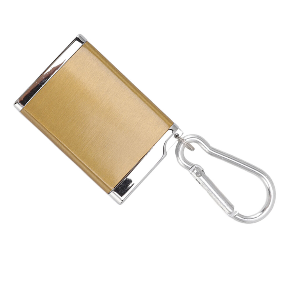 Gold Mini Zinc Alloy Portable Ashtray Keychain Fireproof With Buckle Lid,