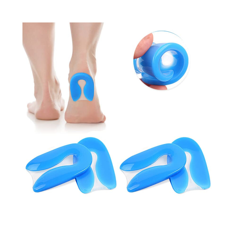 Heel Cushion Inserts U-Shaped Silicone Heel Pad Plantar Fasciitis Pad EU Size M (40-45) 2 Pairs Achilles Pain Spur Pain-image-OPC-PMGK9Z9-NEW