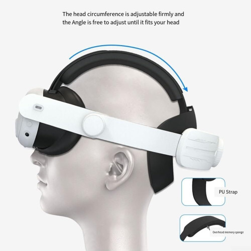 Comfortable Headband For Meta Quest3S VR Black Adjustable Replacement Strap 2