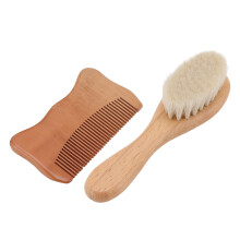 Wooden Baby Hair Brush Comb Set – Wool & Composite Wood, 70g