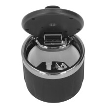 Car LED Light Ashtray with Lid, Ceramic, Gray, 188g